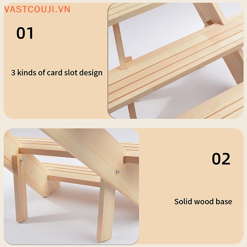 Giá Gỗ Trưng Bày Móng Tay Ba Tầng Tiện Dụng Cho Nữ