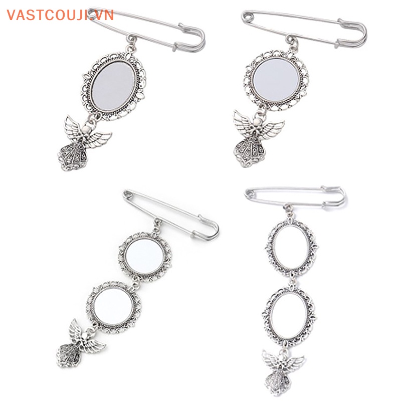 Ghim Cài Áo Hình Oval Bằng Nhôm Dùng Làm Khung Ảnh Cưới Diy