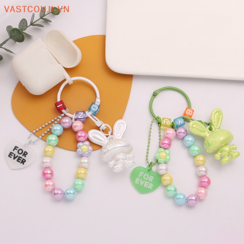 Móc Khóa Acrylic Hình Thỏ Màu Kẹo Ngọt Xinh Xắn