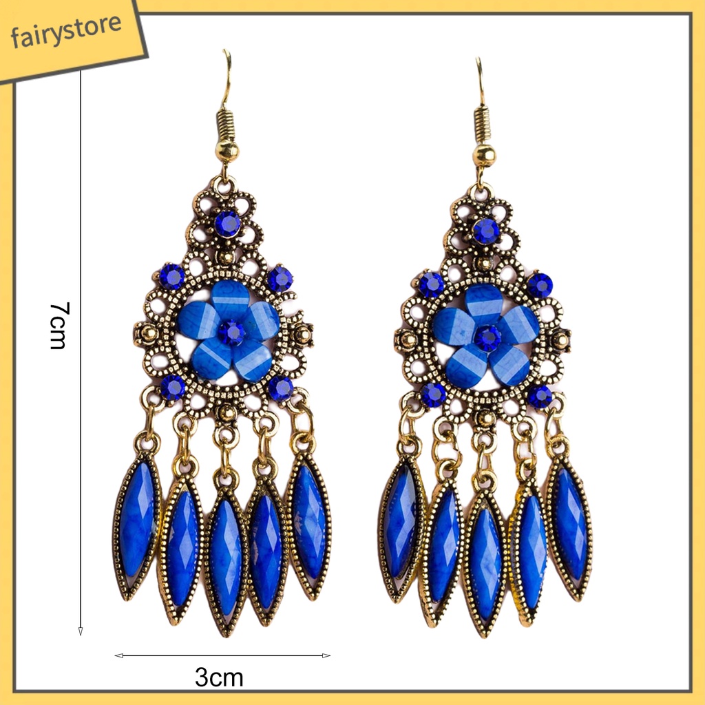 1 Đôi Bông Tai Hình Hoa Đính Đá Lấp Lánh Dành Cho Nữ