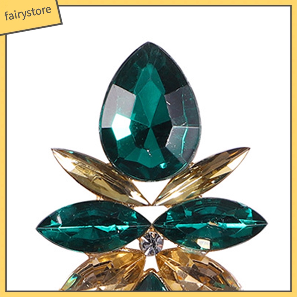 1 Đôi Bông Tai Hợp Kim Hình Giọt Nước Đính Đá Sang Trọng