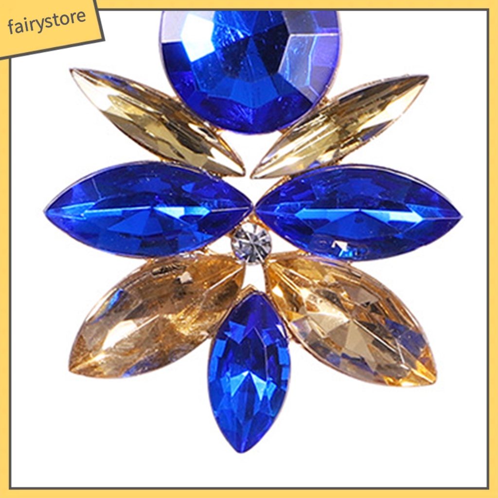 1 Đôi Bông Tai Hợp Kim Hình Giọt Nước Đính Đá Sang Trọng