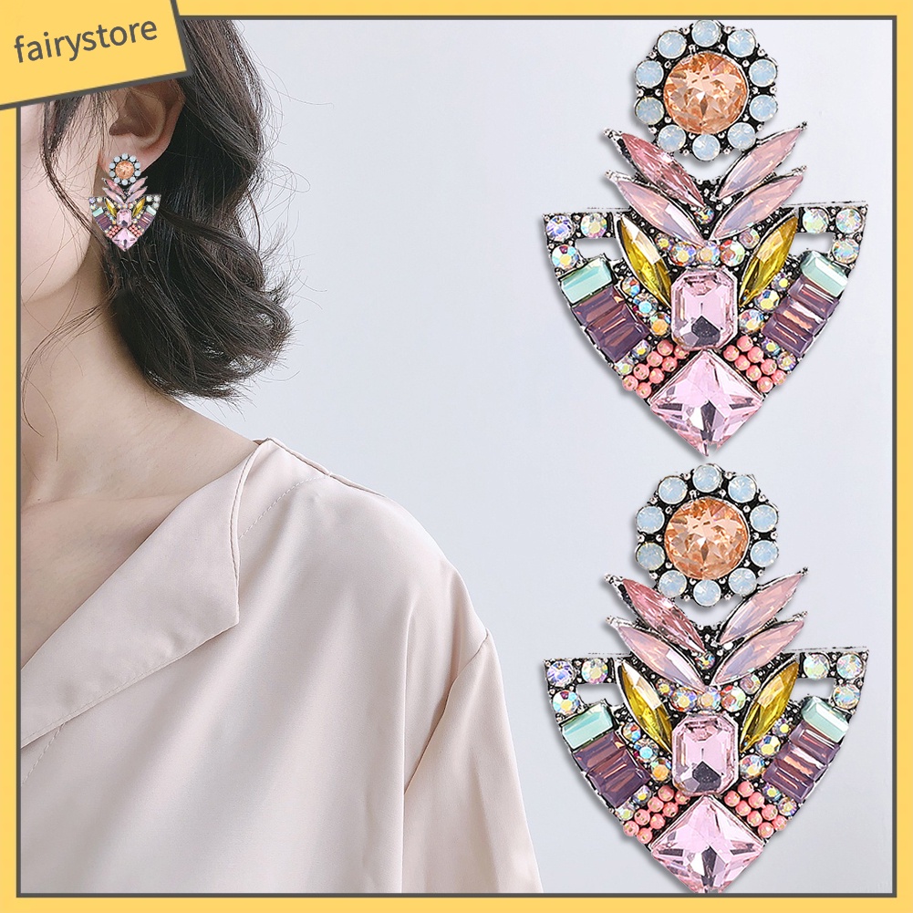 Khuyên Tai Đính Đá Phong Cách Bohemian Thời Trang Cho Nữ