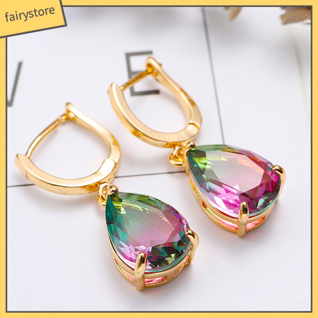 Bông Tai Hình Giọt Nước Đính Đá Thời Trang Dành Cho Nữ