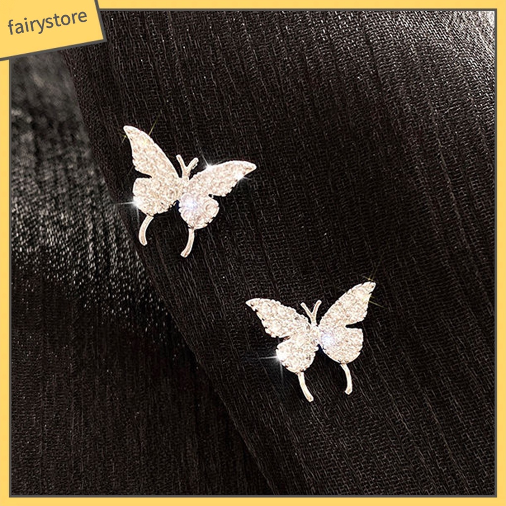 Bông Tai Dạng Kẹp Hình Bướm Lấp Lánh Cho Nữ