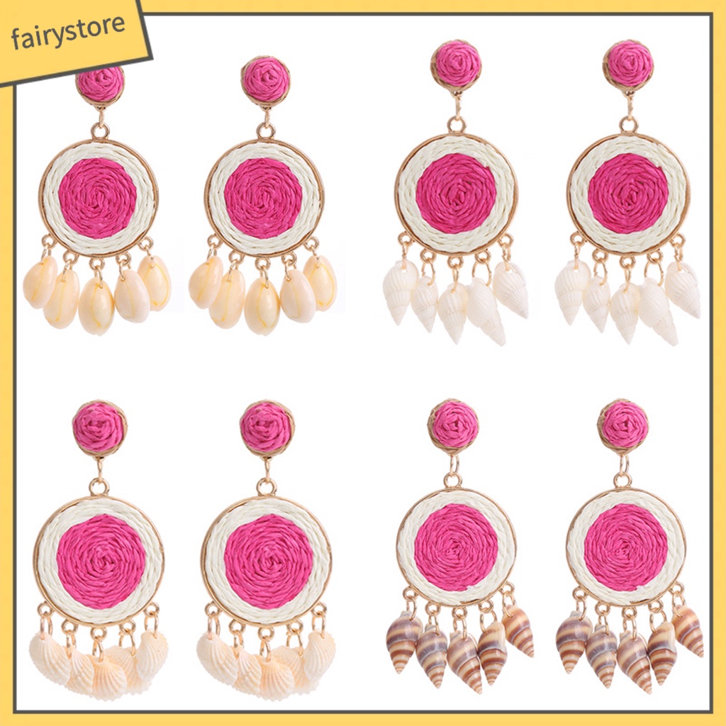 1 Đôi Bông Tai Dạng Treo Đính Hạt Tròn Màu Sắc Ngọt Ngào Chống Dị Ứng Dễ Phối Đồ Thời Trang Đi Biển Cho Nữ