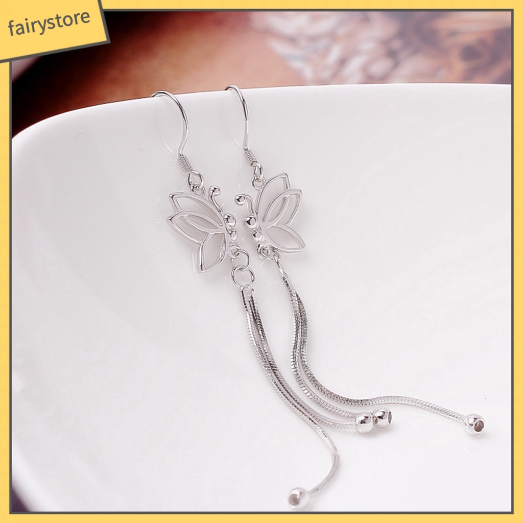 Bông Tai Chuỗi Dài Hình Bướm Bằng Hợp Kim Thanh Lịch Dành Cho Nữ