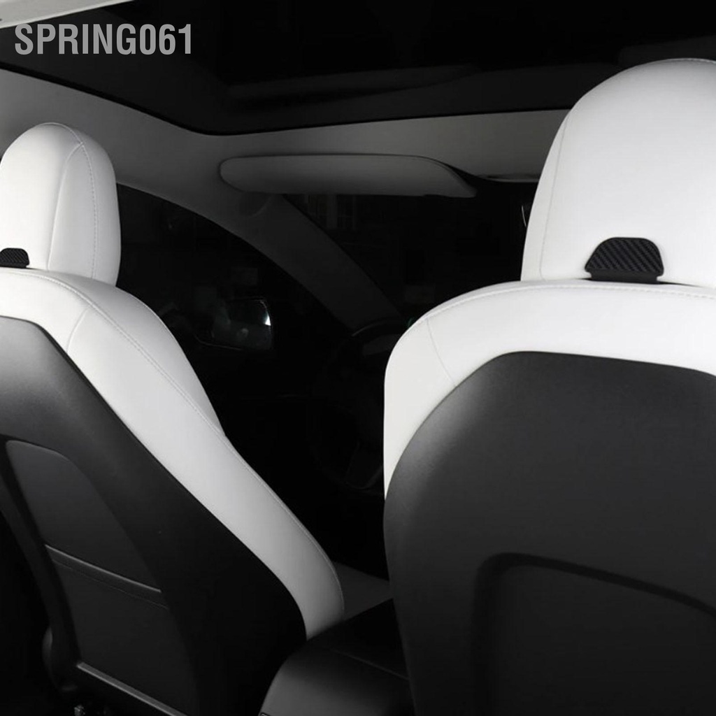 Spring061 2 Chiếc Ghế Tựa Đầu Móc Sợi Carbon ABS Xe Lưu Trữ Gối Treo Thay Thế Cho Mẫu Tesla Model 3 Y