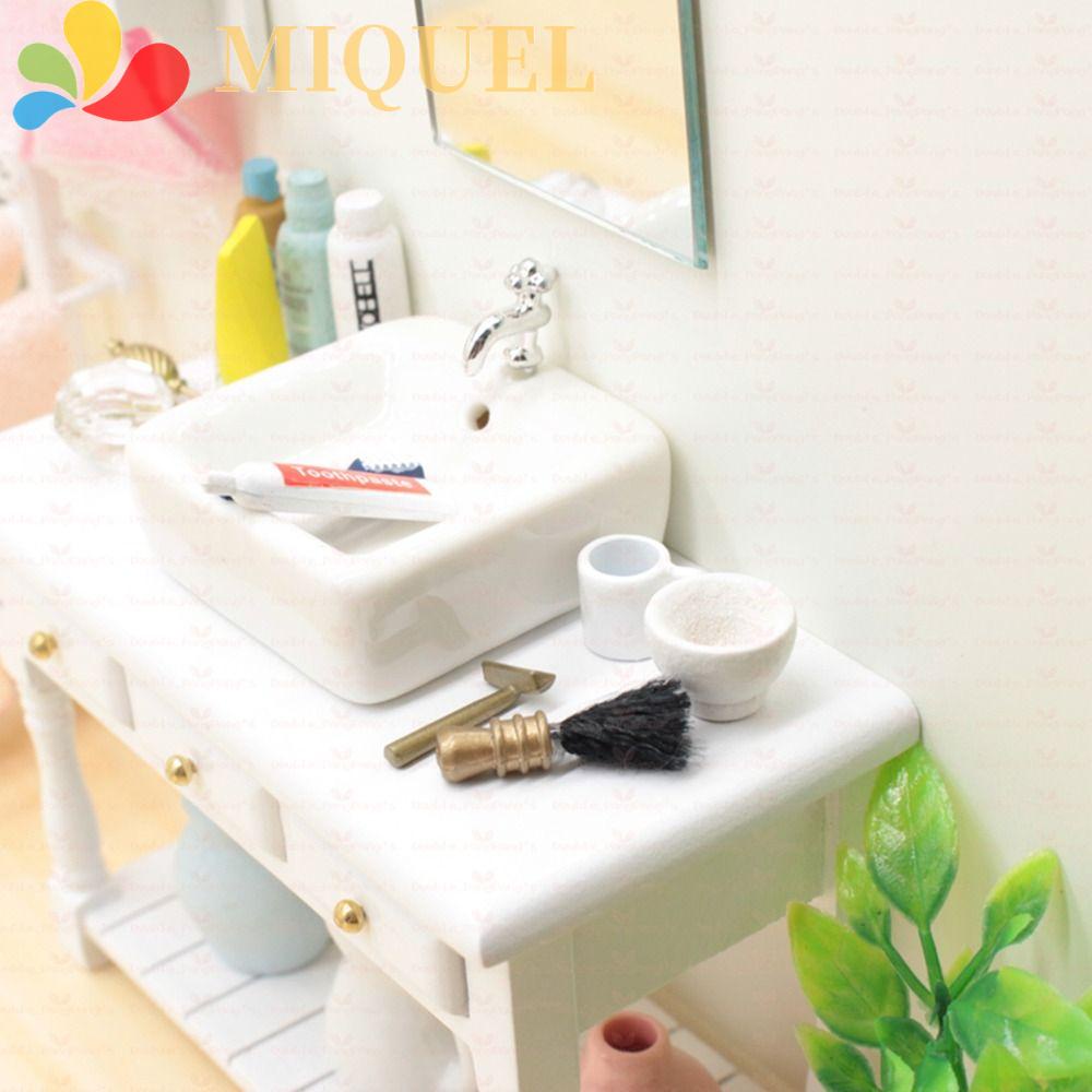 Mô Hình Bồn Rửa Mặt Vuông / Tròn Đồ Chơi Trang Trí Phong Cảnh Cổ Điển