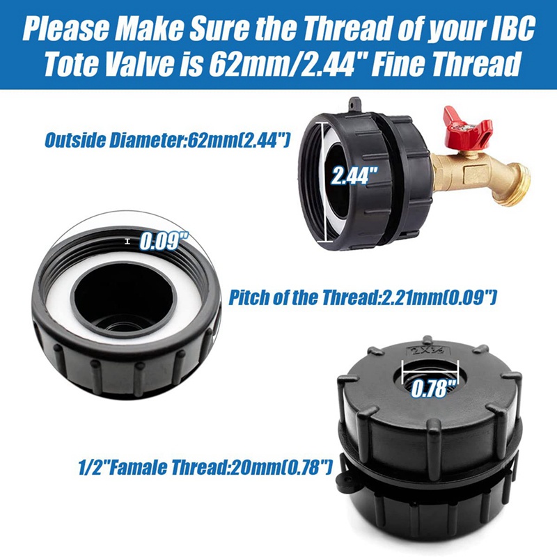 Van Chuyển Đổi Vòi Nước IBC 275-330 Gallon IBC Bằng Đồng Thau