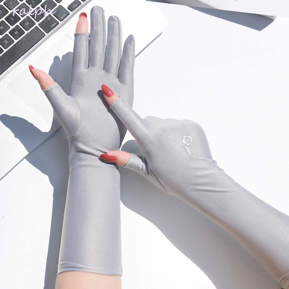Vỏ Bọc Găng Tay Lái Xe Chống Tia UV Có Thể Chạm Màn Hình Cảm Ứng In Họa Tiết Hoa Thời Trang Mùa Hè Cho Nữ