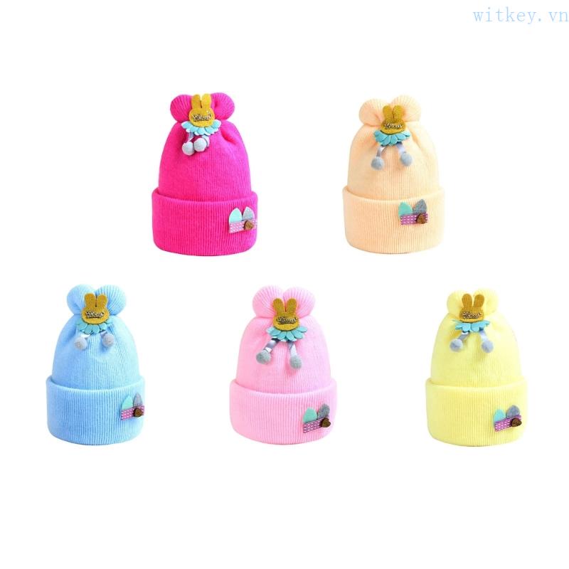Mũ Bonnet Bằng Vải Dệt Tay Hình Tai Thỏ Ấm Áp Dành Cho Bé Trai Gái