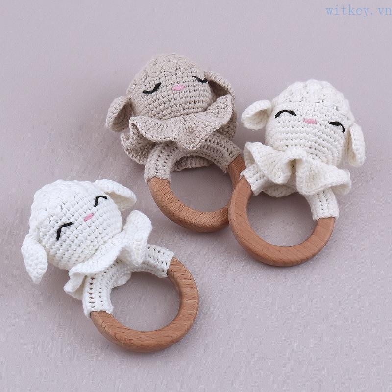 Vòng Đeo Tay Lục Lạc Đan Len Cotton Mềm Mại Giúp Bé Mọc Răng