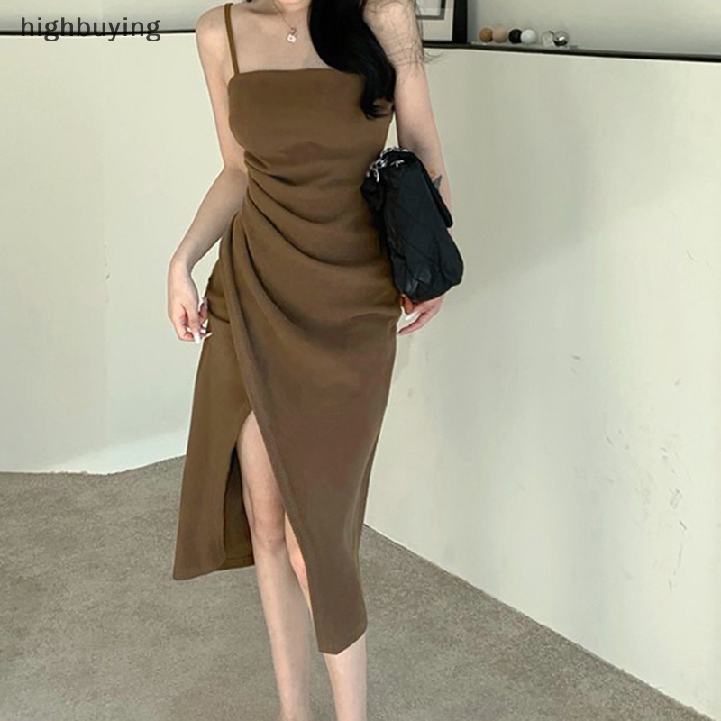 Hbvn Belle Đầm Không Tay Gấp Nếp Đơn Giản Đáng Yêu Phong Cách Đường Phố Hàn Quốc Hợp Thời Trang Cho Nữ