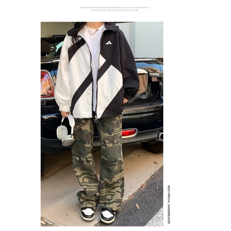 Áo Khoác Có Nón Thêu Họa Tiết Phong Cách Đường Phố Thời Trang Xuân Thu Mới Cho Nữ