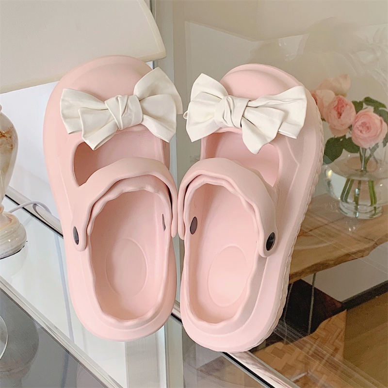 Giày Sandal Đế Mềm Đính Nơ Đơn Giản Thoải Mái Thời Trang Mùa Hè Cho Nữ