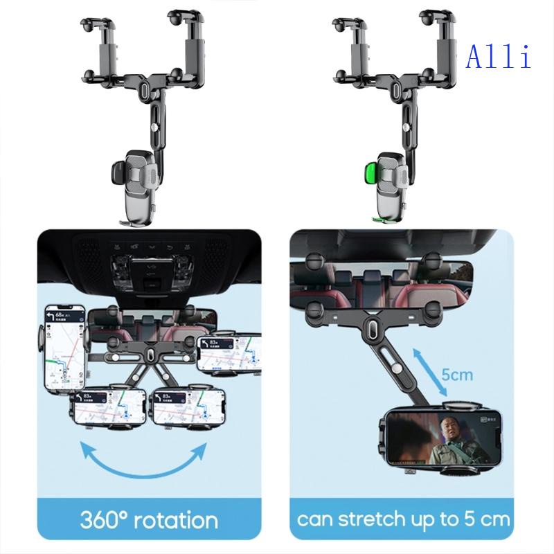 Giá Đỡ Điện Thoại Gắn Kính Chiếu Hậu Xe Hơi Xoay 360 Độ Tiện Dụng