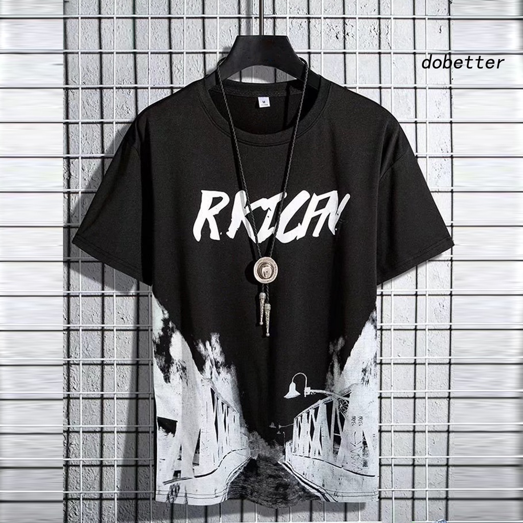 Set Đồ Thể Thao 2 Món Áo Thun Tay Ngắn Cổ Tròn Phối Quần Short Lưng Thun In Chữ Phong Cách Đường Phố Cá Tính