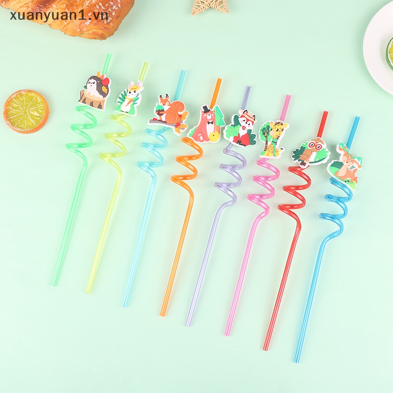 Set 4 Ống Hút Hình Động Vật Đáng Yêu