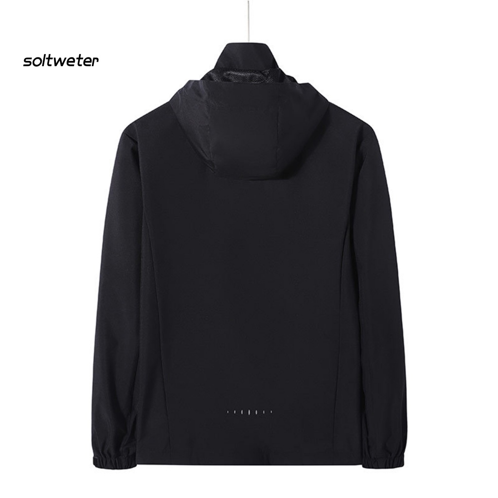 Áo Khoác Thể Thao Có Mũ Trùm Chống Nước Màu Sắc Đơn Giản Cho Nam