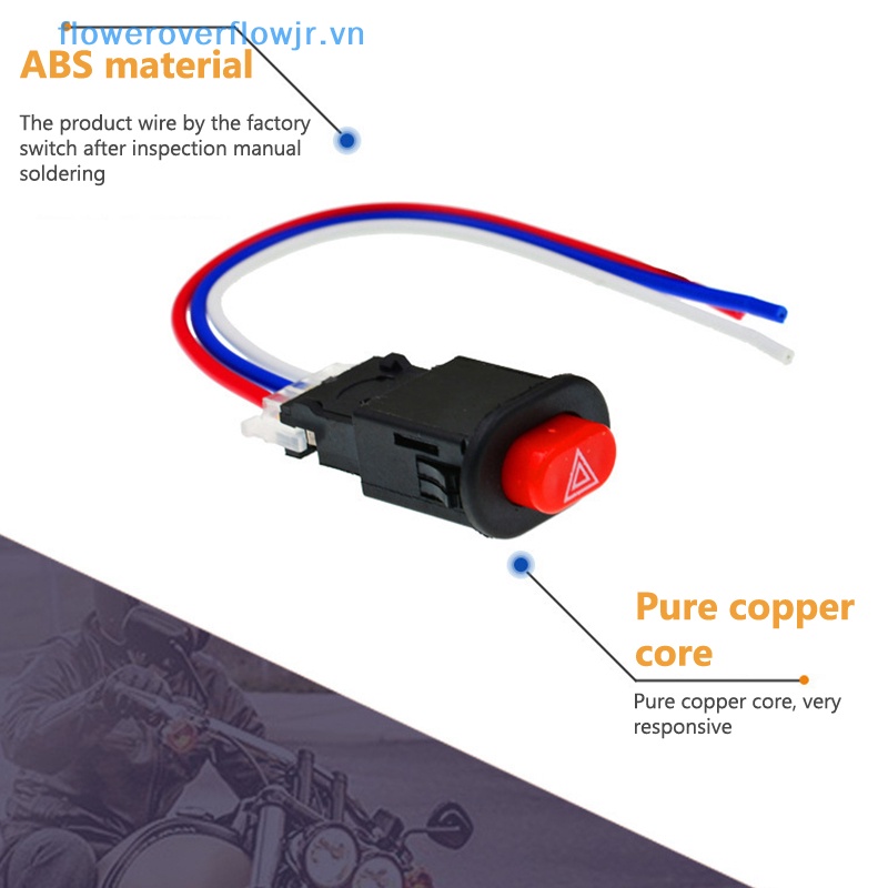 Công Tắc Đèn Nguy Hiểm 12V Kèm 3 Dây Tích Hợp Khóa Cho Xe Máy