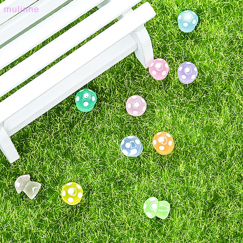 Set 5 Nấm Nhựa Dạ Quang Dễ Thương Dùng Làm Đồ Trang Sức DIY