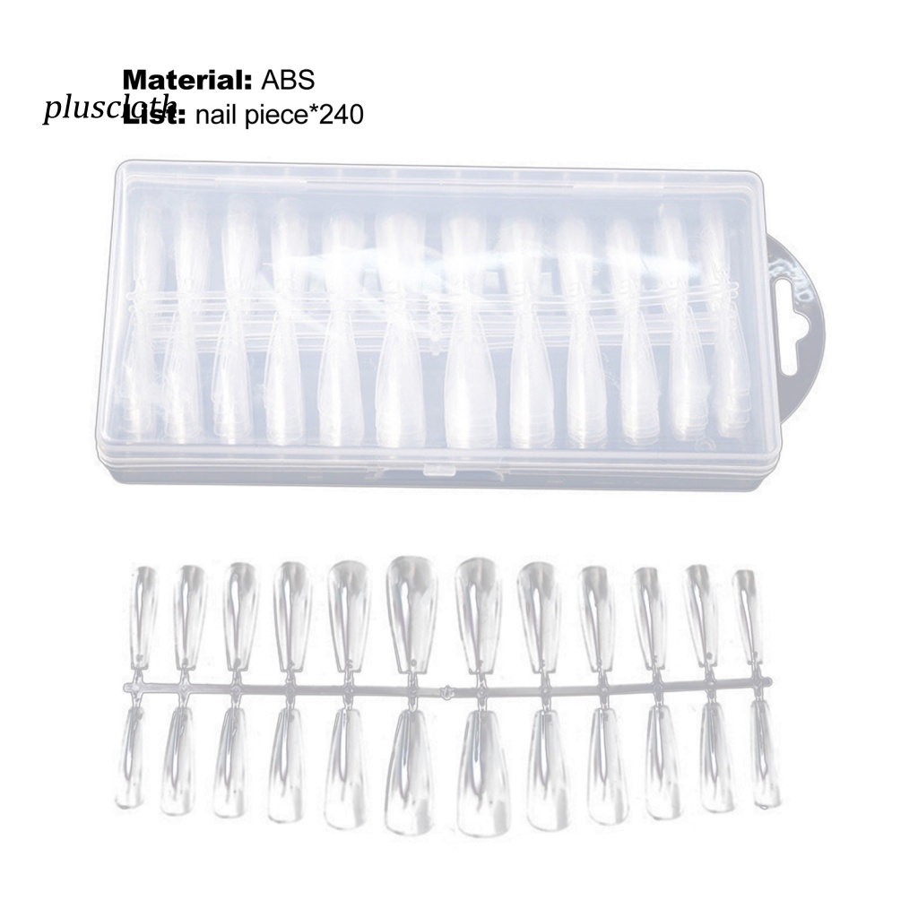 Bộ 240 Móng Tay Giả Hình Chữ T Che Phủ Toàn Diện Không Để Lại Dấu Vết