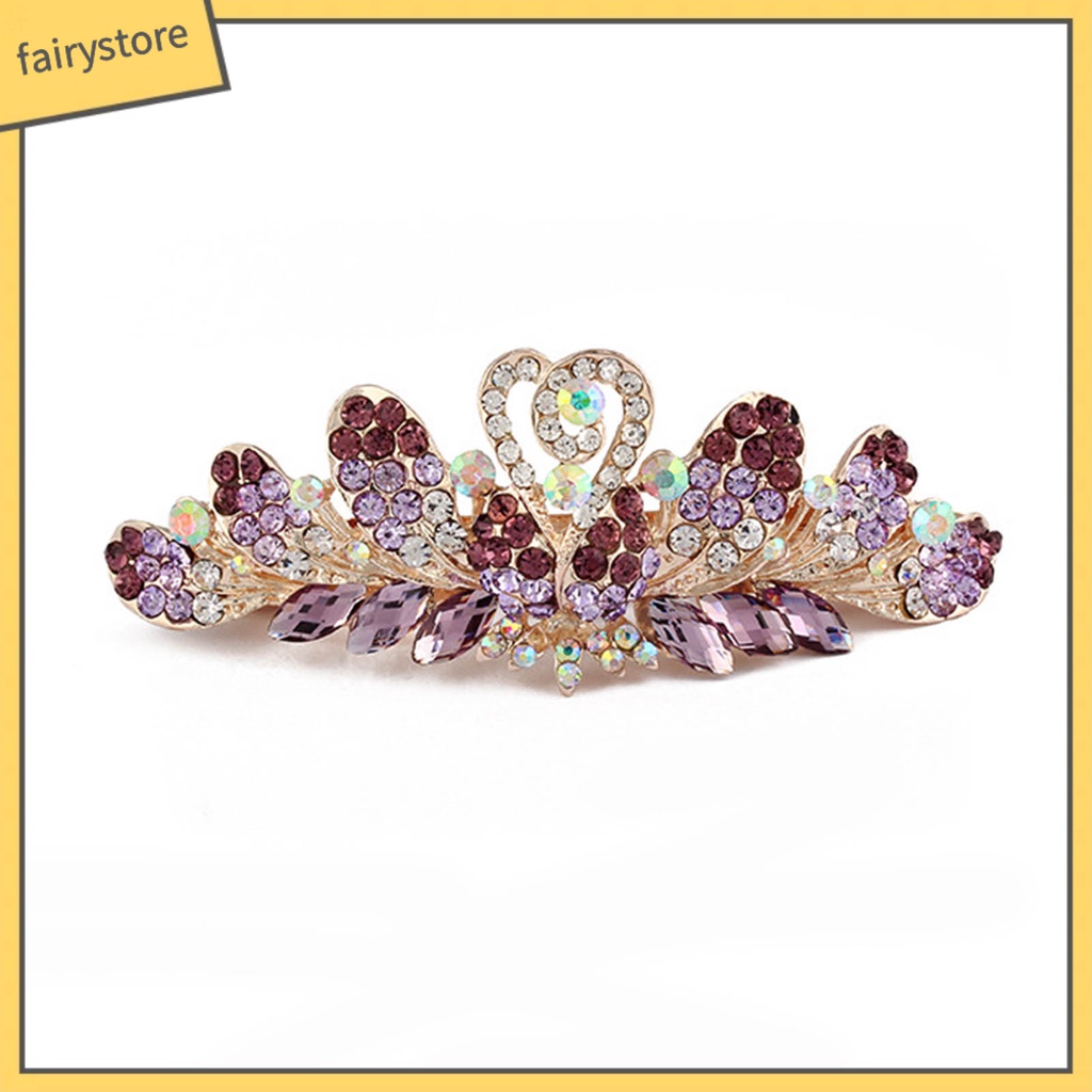 Kẹp Tóc Đính Đá Lấp Lánh Bằng Thép Không Gỉ Chống Trượt Trọng Lượng Nhẹ