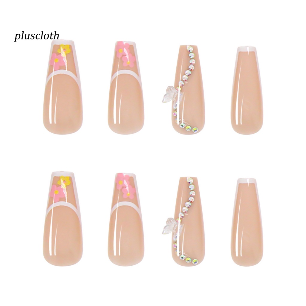 1 Bộ Móng Tay Giả Dạng Nhấn Kèm Keo Dán Có Thể Tháo Rời Cho Salon
