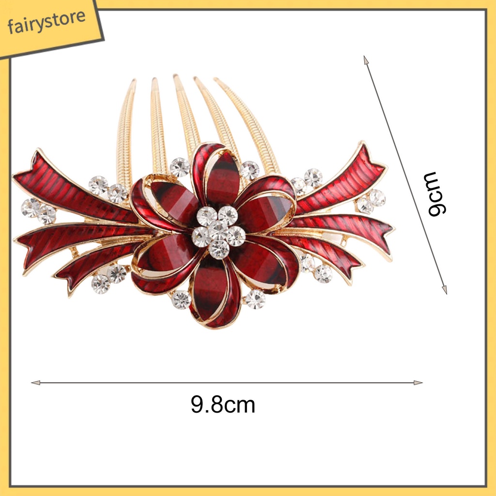 Lược Cài Tóc Đính Đá Tạo Kiểu Phong Cách Vintage Cho Nữ