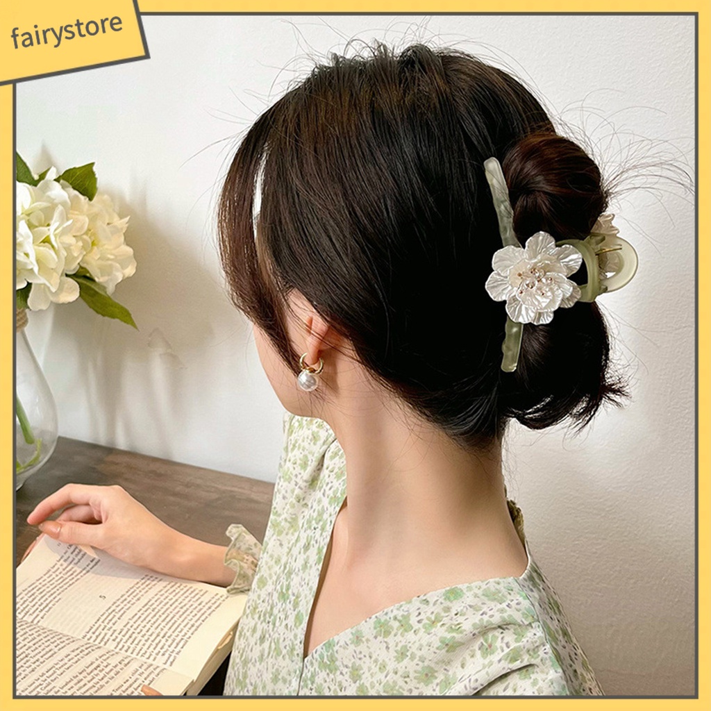 [FRO] Kẹp Tóc Càng Cua Đính Hoa Sang Trọng Thanh Lịch Chất Lượng Cao Viền Mịn Màng Phong Cách Ngọt Ngào Cho Nữ