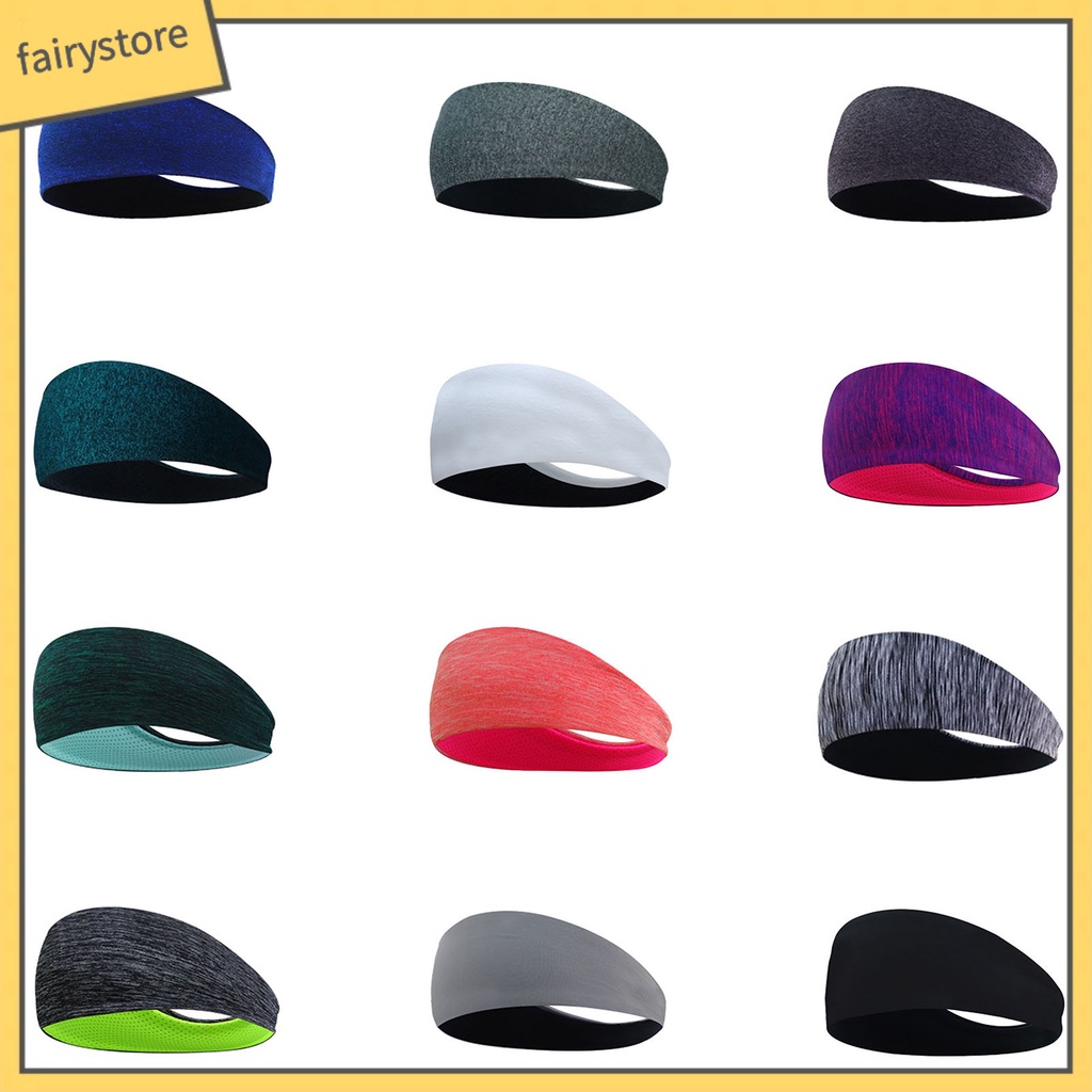 [FRO] Băng Đô Thể Thao Kẻ Sọc Màu Trơn Nhẹ Thấm Hút Nhanh Đa Năng