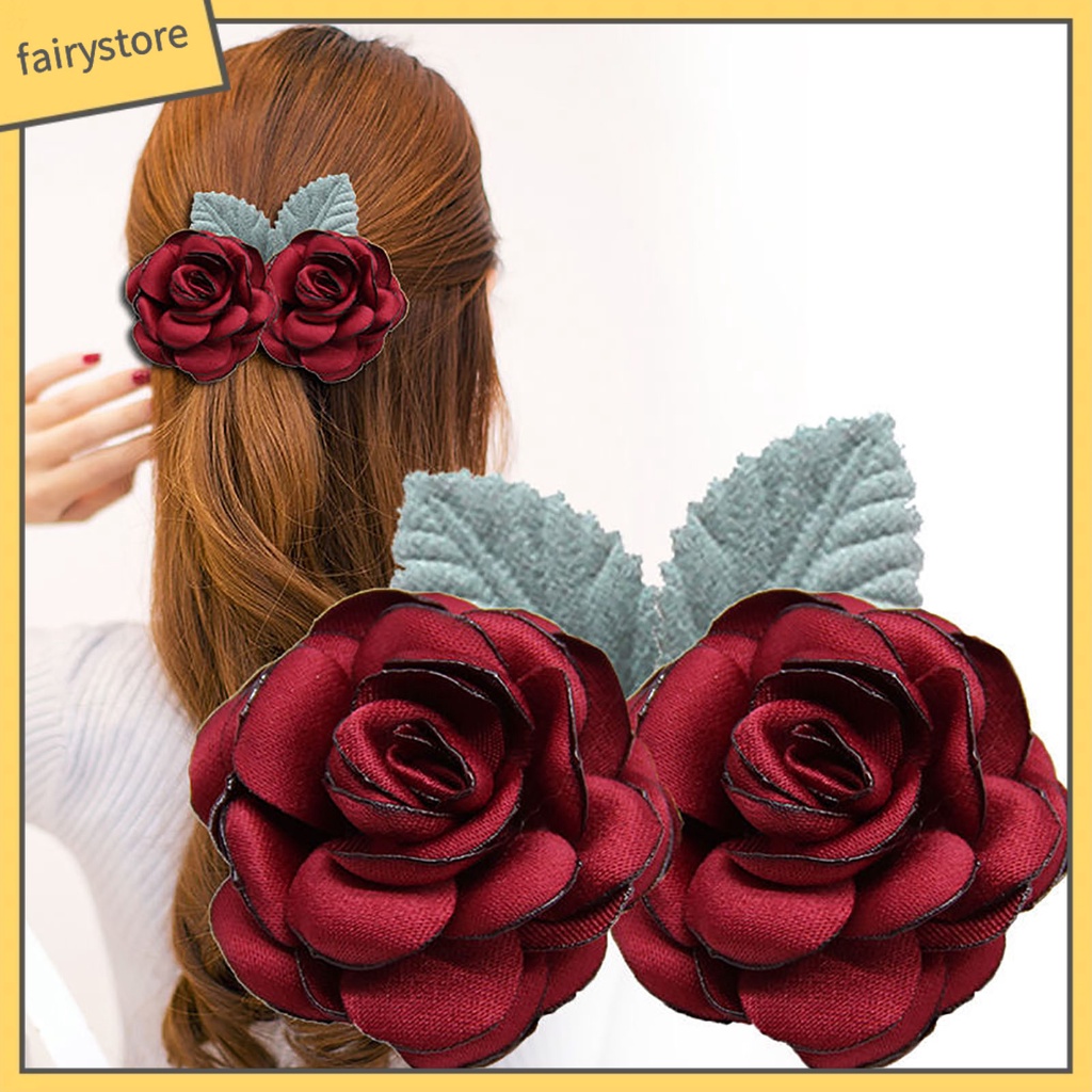 Dây Buộc Tóc Co Giãn Hình Chiếc Lá Màu Sắc Tương Phản Chống Rơi Vỡ Dành Cho Nữ