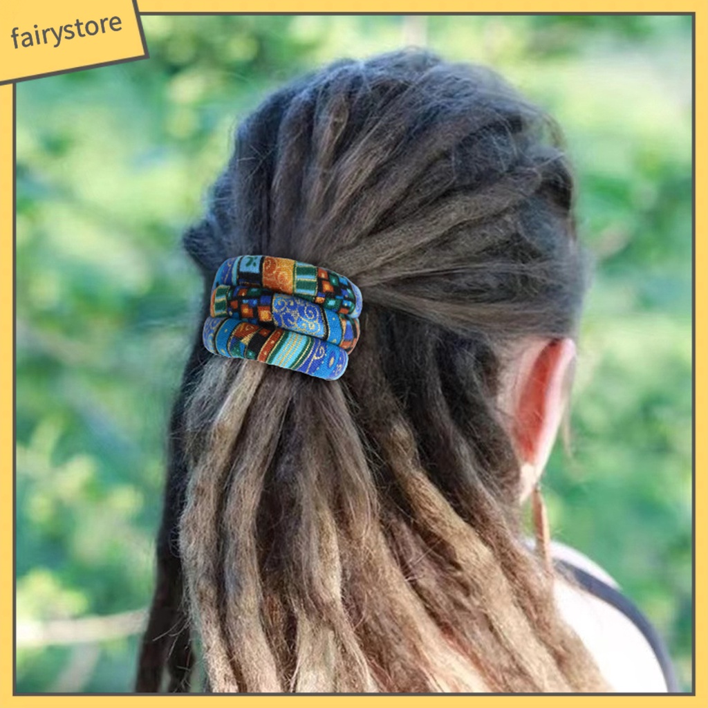 Giá Đỡ Dây Buộc Tóc Đuôi Ngựa Bằng Dây Sắt Linh Hoạt In Họa Tiết Thổ Cẩm Cổ Điển