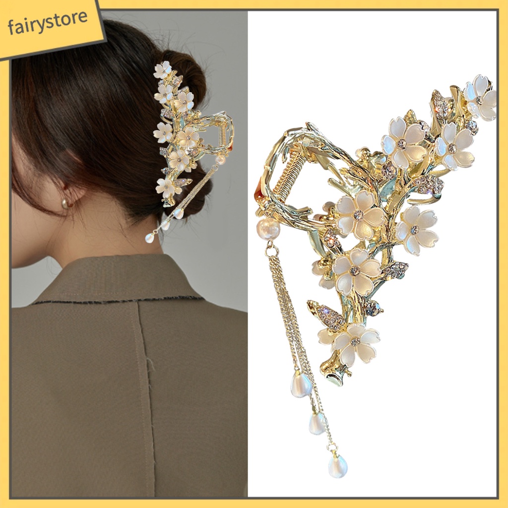 Kẹp Tóc Càng Cua Đính Ngọc Trai Giả Thanh Lịch Cho Nữ