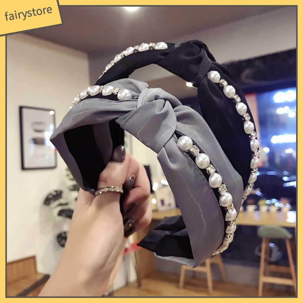 Băng Đô Cài Tóc Đính Ngọc Trai Giả Thời Trang Dành Cho Nữ