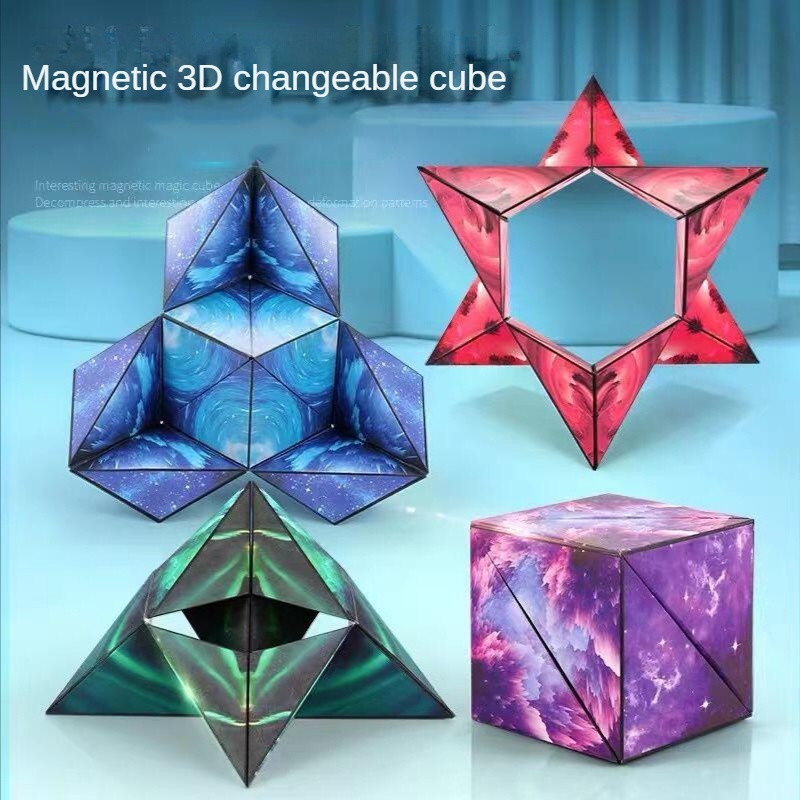 Đồ Chơi Khối Rubik 3D Nam Châm Thay Đổi Nhiều Loại Đồ Chơi Giảm Căng Thẳng Cho Trẻ Em