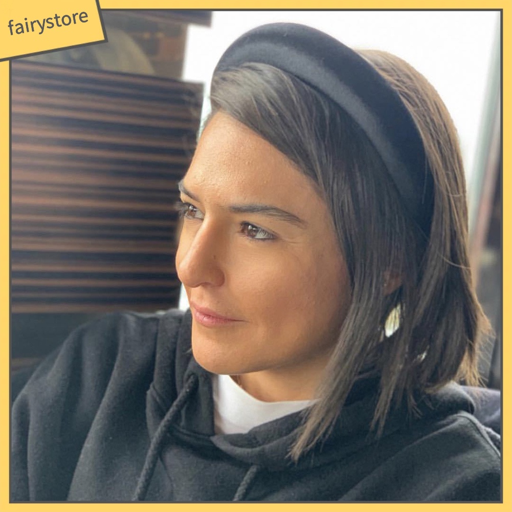 Băng Đô Cài Tóc Bằng Xốp Mềm Màu Trơn Thời Trang Cho Nữ