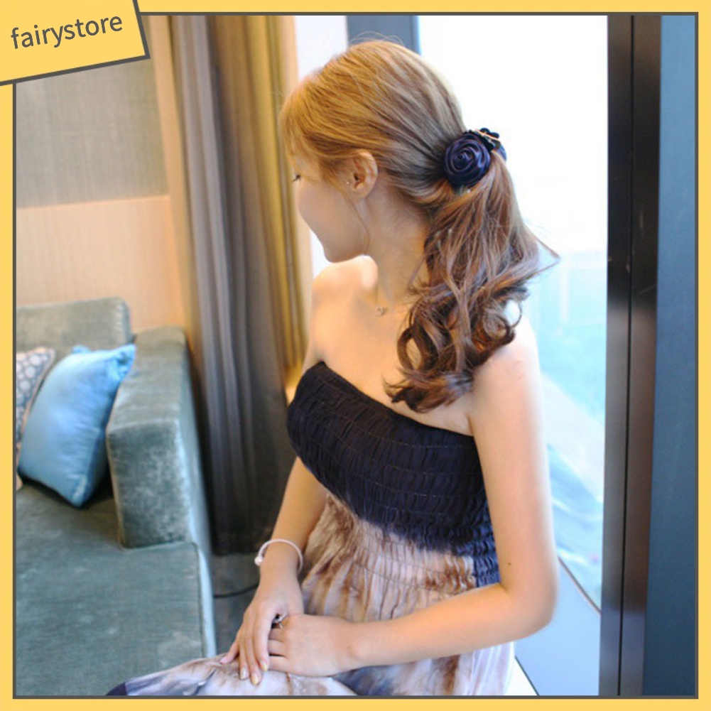 Kẹp Tóc Hoa Hồng Vải Thời Trang Cho Nữ