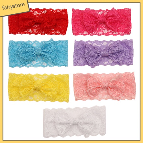 Băng Đô Cài Tóc Phối Nơ Ren Xinh Xắn Cho Bé Gái