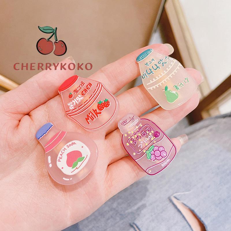 🍒🍒CHERRYKOKO Kẹp Tóc Hình Chai Nước Hoạt Hình Phong Cách Hàn Quốc Dễ Thương