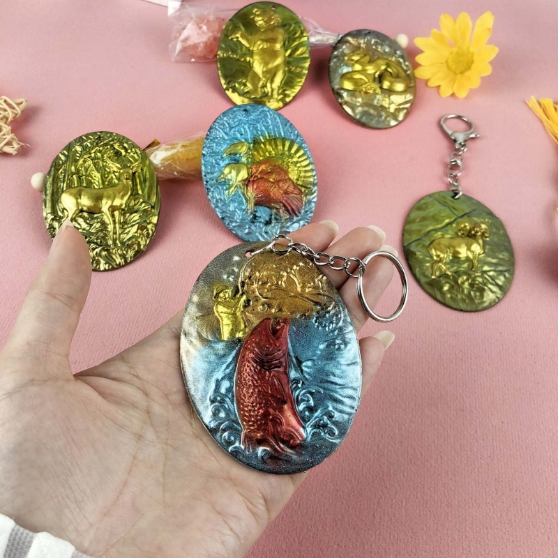 Khuôn Silicone Làm Móc Khóa Hình Động Vật Mini