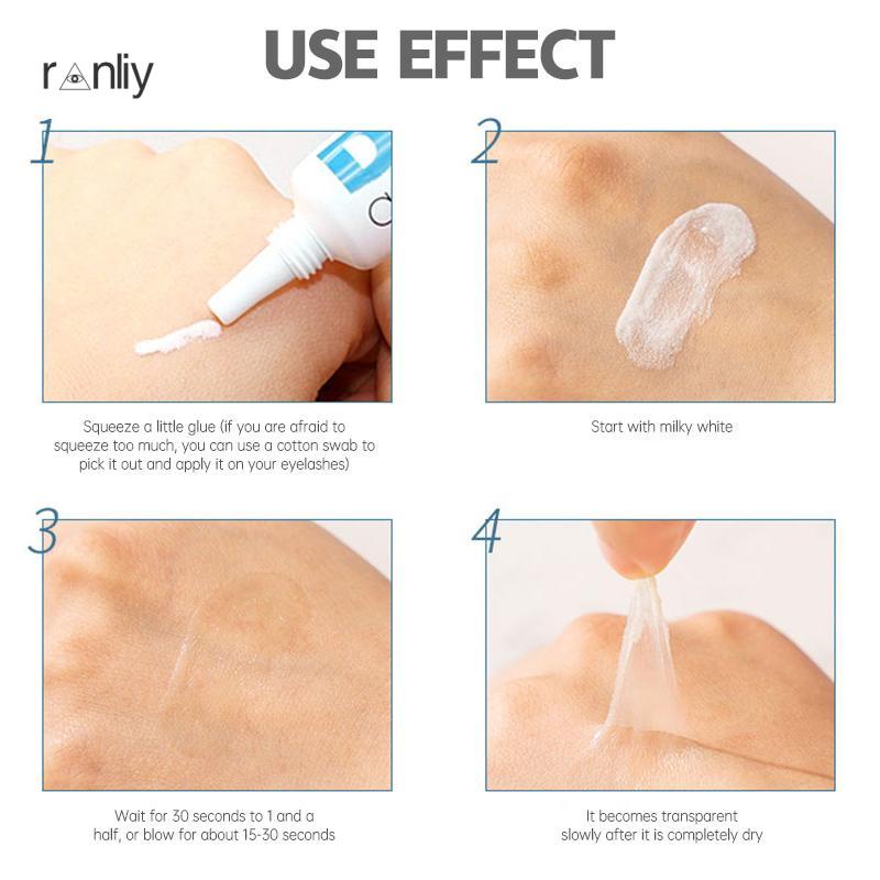 Ranliy💗Bộ Bốn Món Keo Dán Lông Mi Giả Kèm Khay Nhẫn Chuyên Dụng