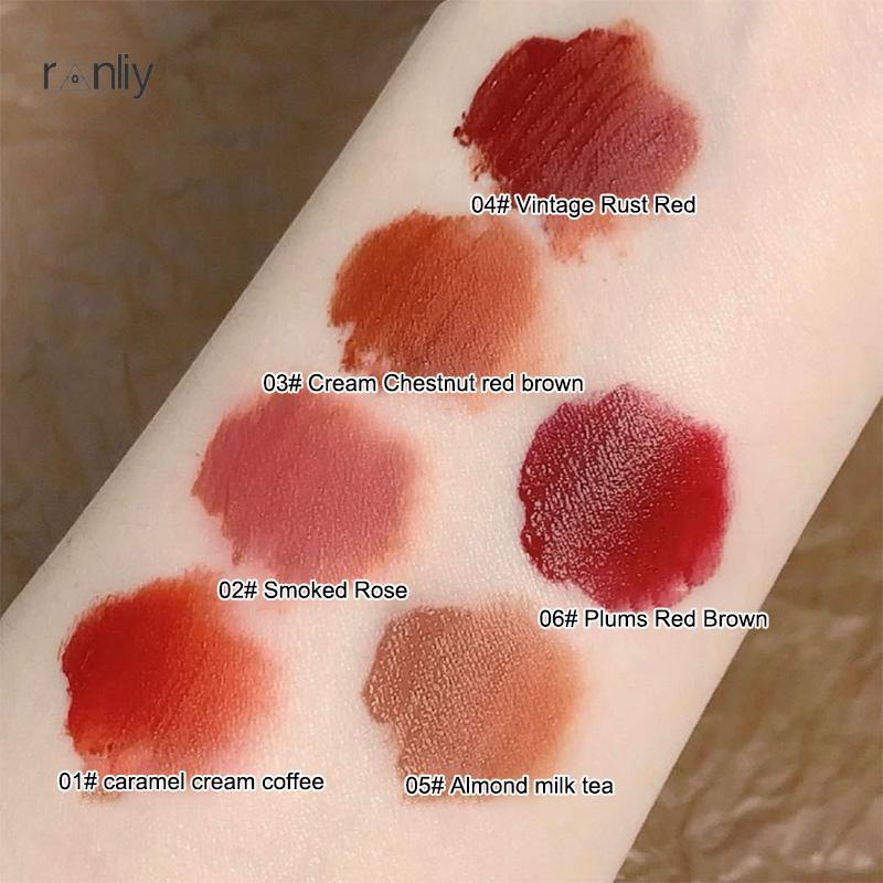 Ranliy💗 Set 6 thỏi son môi nhung mịn màu sắc đẹp cá tính