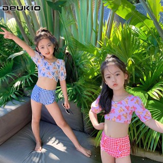 Deukio Bộ Đồ Bơi Phong Cách Hàn Quốc Dễ Thương Cho Bé Gái
