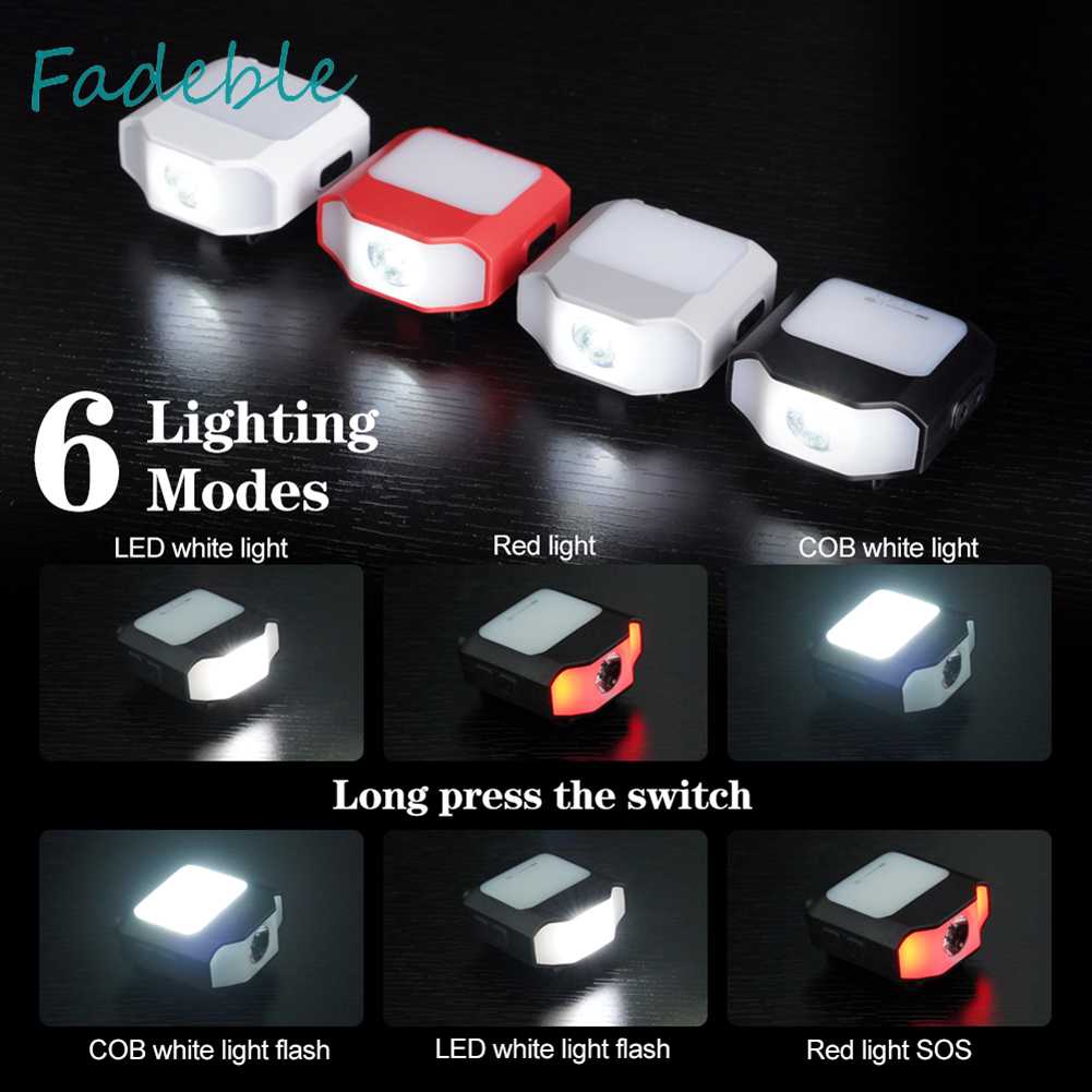 Đèn Pin Đeo Đầu 1500mAh COB LED 6 Chế Độ Sáng 400LM Type-C Chống Thấm Nước Có Thể Sạc Lại