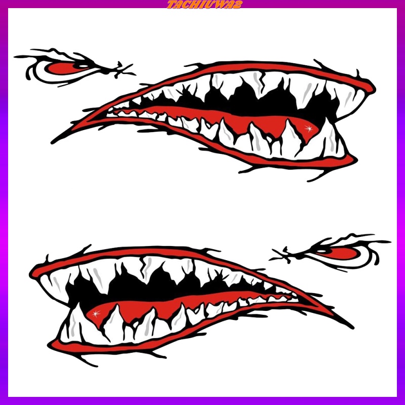 [Tachiuwa2] Set 2 Miếng Dán Miệng Cá Mập + Dây Bungee Màu Xanh Dương