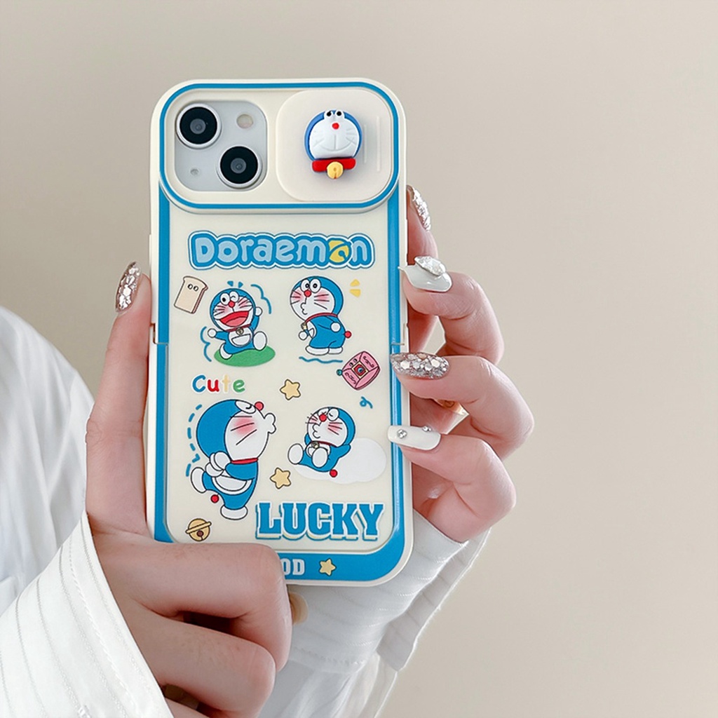 Ốp Điện Thoại TPU Dẻo Họa Tiết Hoạt Hình Doremon 3D Dễ Thương Chống Trầy Cho iphone 11 14PM 13 12 Pro Max