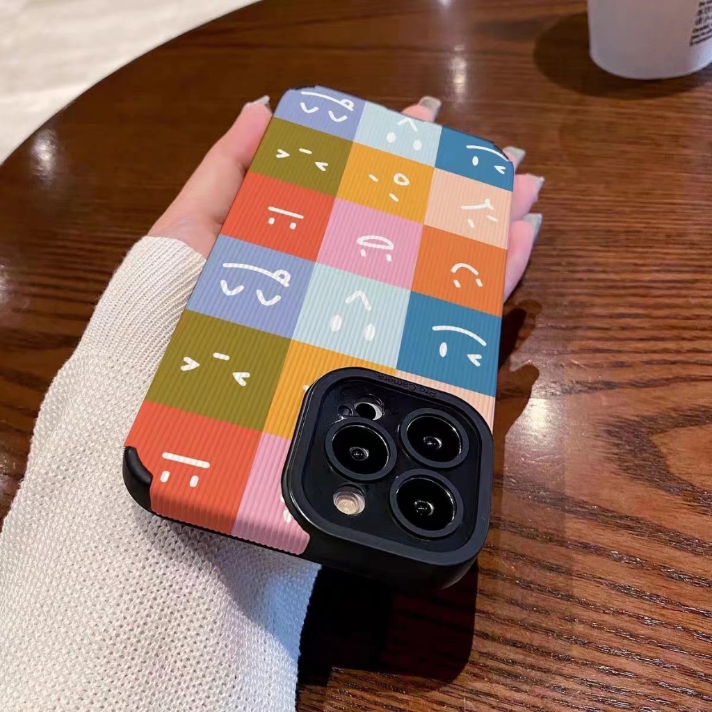 Ốp Điện Thoại Da Mềm Chống Rơi In Hình Mặt Cười Cho iPhone 7 / 8plus 11Promax 14 13Pro 11 12 6s plus xr xs max 7 12Promax 14plus