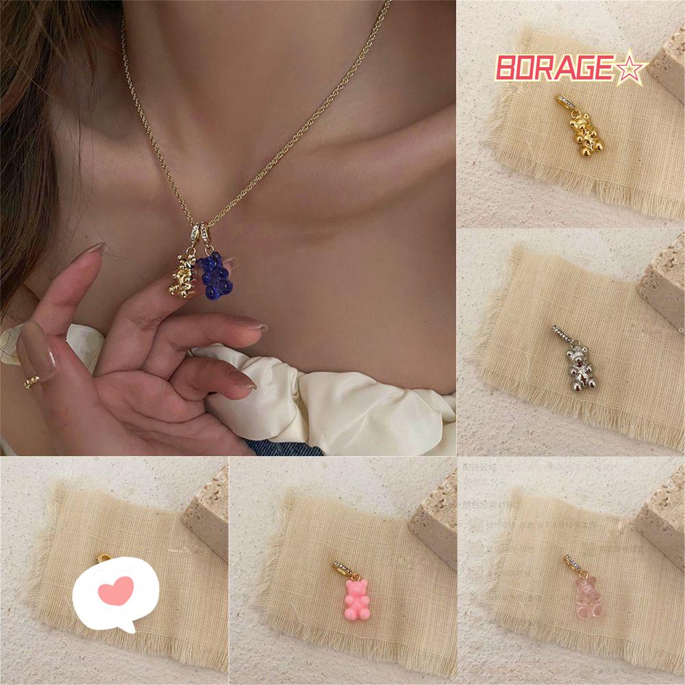 Dây Chuyền Mặt Hình Gấu Bằng Nhựa Resin Thời Trang Cho Nữ